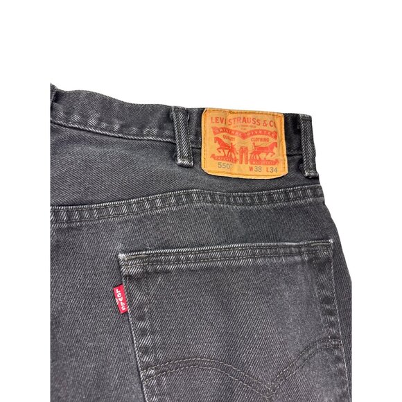Levis 550 Mens Relaxed Fit Jeans W38 L34 Black Denim Cotton - Picture 3 of 4